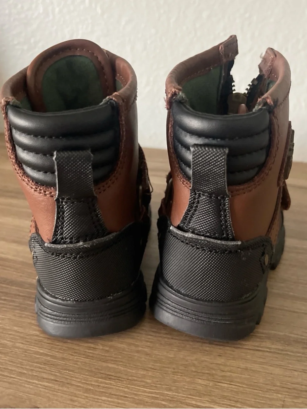 Polo by Ralph Lauren Brown and Dark Brown Kids Duck Boots